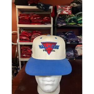 Vintage Pro Football Hall Of Fame Hat Snapback Festival White Blue Cap VTG 90s